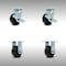 Service Caster 4 Inch SS Polyolefin Caster Set with Roller Bearings 2 Brakes 2 Rigid SCC SCC-SS30S420-POR-TLB-2-R-2 - alternate 1